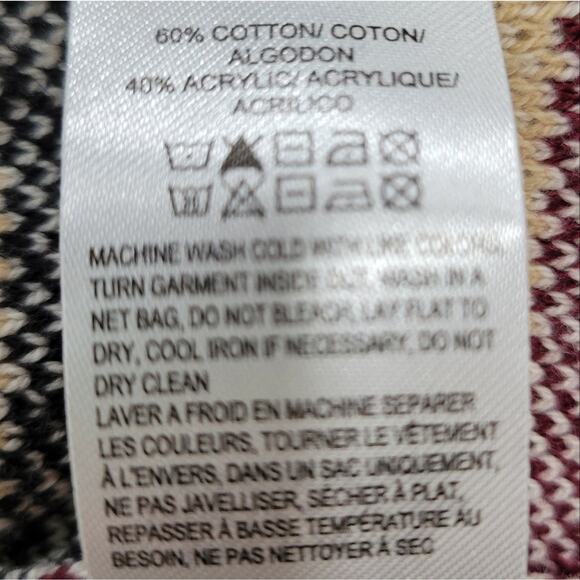 Lucky Brand Jacquard Cardigan Open Front Longline Aztec Southwest Size XL - Picture 9 of 9